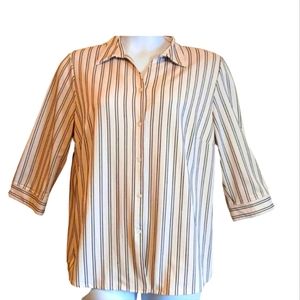 Allison Daley size 16, black & white 3/4 sleeve blouse